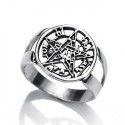 Anillo Sello Tetragramatón Plata de Ley