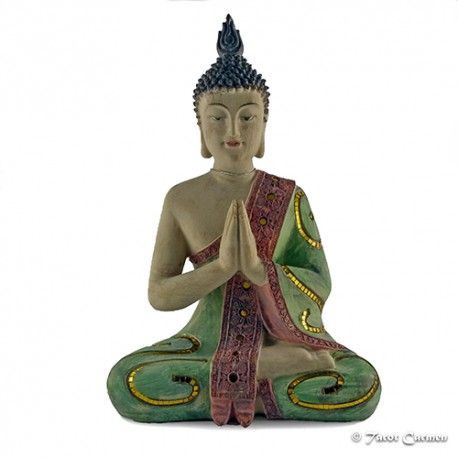 Buda espejos sari verde