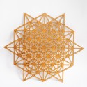 SIMBOLO TETHAEDRO MADERA 64 ESTRELLAS 26X30cm