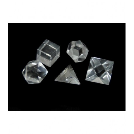 PACK FIGURAS CUARZO CRISTAL (SÓLIDOS PLATÓNICOS )