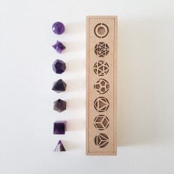 PACK 7 piezas Sólidos platónicos de amatista (7 piezas)