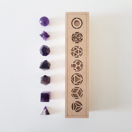 PACK 7 piezas Sólidos platónicos de amatista (7 piezas)
