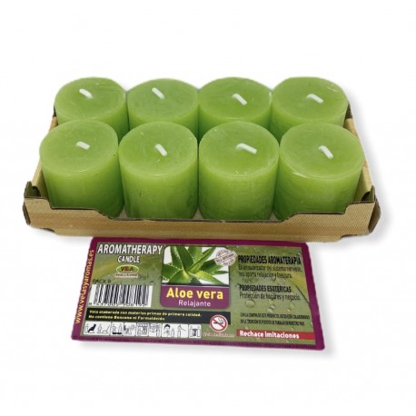 Vela Aromaterapia Aloe Vera Pack 8 Velas