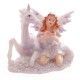 Hada lila brillante floral y figuras de unicornio